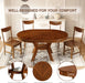43.7In-59In Solid Wood Frame round Extendable Dining Table for 4-8, Modern Kitchen Oval Dining Table with Wooden Pedestal Base, Unique Wood Grain with Storage Shelf for Kitchen Living Room