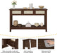 Console Table for Entryway with 3 Rattan Drawers Boho Entry Table with Storage Open Shelf, Narrow Long Sofa Tables for Living Room, Hallway, Foyer, Couch, Front Door, Walnut, 47 Inch