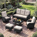 Patio Furniture Set 2 High-Back Swivel Chairs Conversation Set