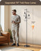 70IN Farmhouse Floor Lamps for Living Room, Dimmable Industrial Tall Standing Lamps 3 LED Edison Bulbs Included, Diamond-Shaped Cage, Rustic Tree Corner Light for Bedroom, Office, Black