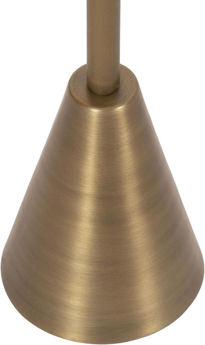 Sitara Mid-Century Modern Drink Table; 8 X 8 X 23; Natural Quartz and Brass; Unique round Stone Mini Table for Use as Bathroom Accent Table or Pedestal Martini Table