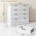 White Dresser for Bedroom, Chest of Drawers, Large Modern Farmhouse Storage for Closet, 8 Drawers Dresser Storage Drawers, 39.3” Tall Wood Clothing Storage with Black Handles