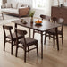 47Inch Walnut Rubber Wood Dining Table Rectangular