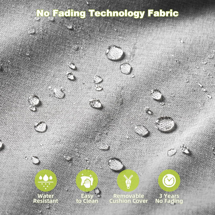 Patio Furniture Sets for 6 with Swivel Chair, Outdoor Conversation Sets 6 Pcs, 1X Coffee Table. 1Xswivel Chair, 1X3-Seat Sofa, 2Xottomans for Porch Poolside Gray