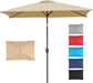Yaheetech 6.5X10Ft Rectangular Patio Umbrella W/Easy Tilt & Crank, Tan