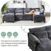 109.45" U Shaped Couch,Oversized 4 Seat Sectional with 4 Waist Pillows, Convertible Upholstery Symmetrical Sofá,Sleeper Sofa Couch with Double Chaise Lounge &Memory Foam for Living Room, Grey