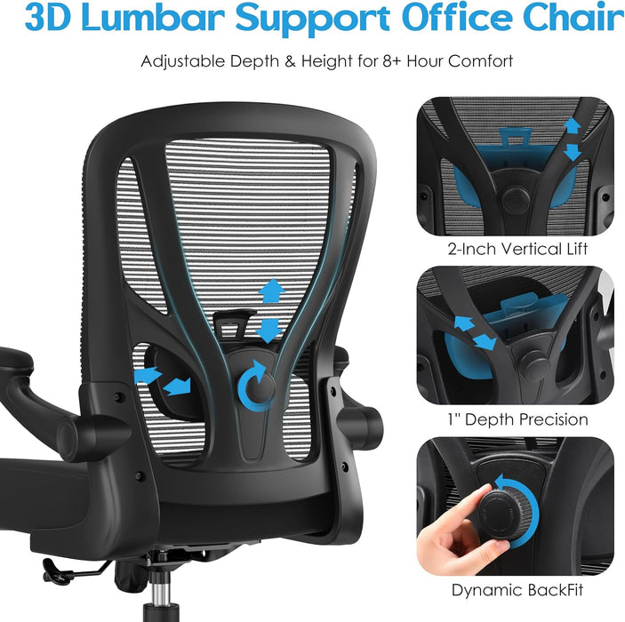 Office Chair Ergonomic Desk Chair - Computer Chair with 3D Lumbar