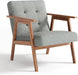 Gray Upholstered Contemporary Accent Chair With Walnut