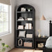 Bookcase 5 Shelf Arched Bookshelf 71.65 in Tall Bookcase Farmhouse Display Storage Rack Wooden Bookshelves for Home Office, Living Room