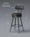 VASAGLE EKHO Collection - Bar Stools Set of 2, Swivel Counter Height Bar Stools with Back, Synthetic Leather with Stitching, Mid-Century Modern, 25.6-Inch Tall Barstools, Ink Black ULBC089B01V2