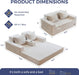 Beige Foldable Convertible Sleeper Sofa With CupHolders