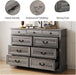 Farmhouse 9-Drawer Dresser - Grey Chest of Drawers for Bedroom and Living Room Organization, Wood Dresser with Ample Storage Space and Rustic Charm, Grey