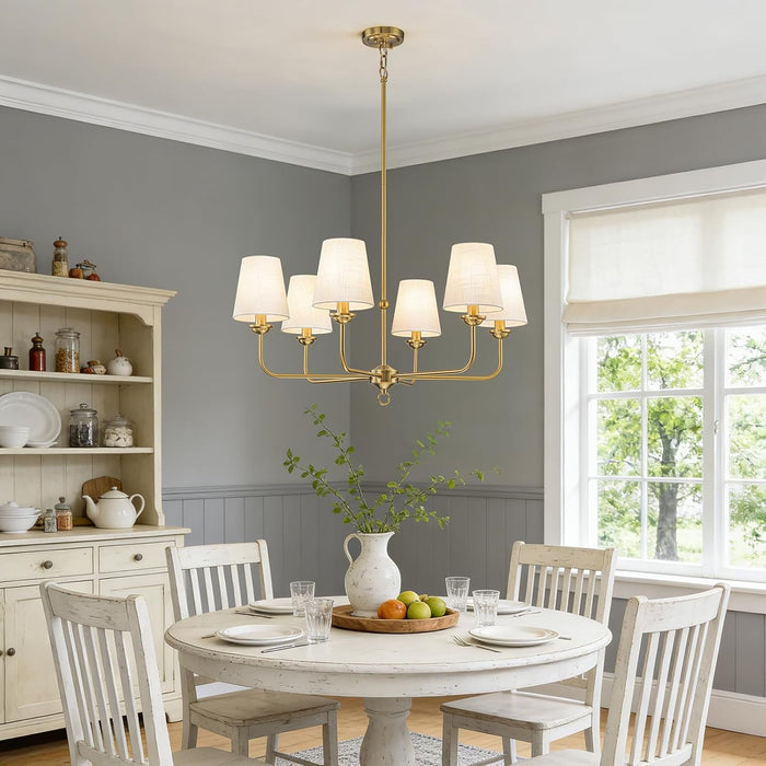 Elegant Brushed Gold Antique Chandelier With Shade
