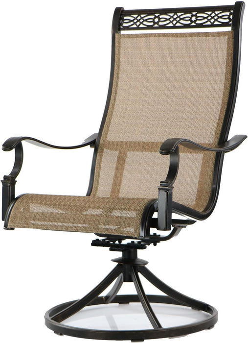 Manor 11-Piece Outdoor Dining Set with 4 Sling Swivel Rockers, 6 Stationary Chairs, and Rust Resistant Aluminum Rectangular Dining Table, Patio Dining Set for 10, Perfect for Patio or Backyard