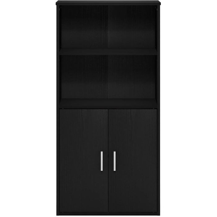 Pasir 4-Tier Storage Bookcase, Bookshelf, Multipurpose Shelf, Black Oak