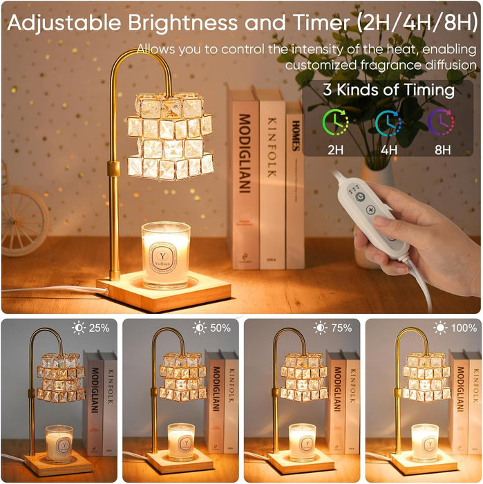Candle Warmer Lamp with Timer,Electric Candle Warmer Dimmable and Height Adjustable Wax Melt Warmer for Scented Wax Jar Candles,Aromatherapy Decorative Candle Heater Home Fragrance Warmer