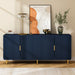 65" Fluted Sideboard Buffet Cabinet with Storage, Blue | Console Cabinet with 4 Doors & Adjustable Shelves, Modern Buffet Table for Kitchen Dining Living Room Hallway‌ Entryway