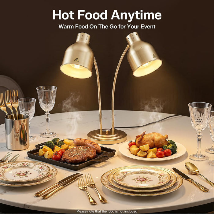 Golden Restaurant Warmer Dual Bulbs 500W Luminaire