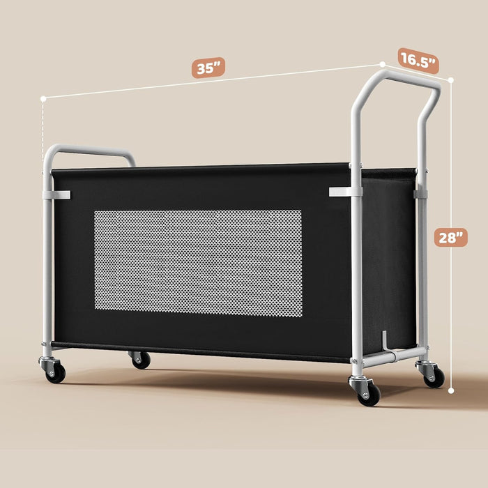 Large Toy StorageChest Black HeavyDuty 360Wheels Nursery