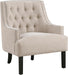 Taupe Upholstered Accent Chair Tufted Cushion Frame