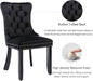 Black Velvet Dining Chairs Set of 4, Upholstered Dining Room Chairs with Back Ring Pull Trim and Solid Wood Legs,Modern Dining Chairs Perfect for Dining Room,Living Room,Kitchen(Black)