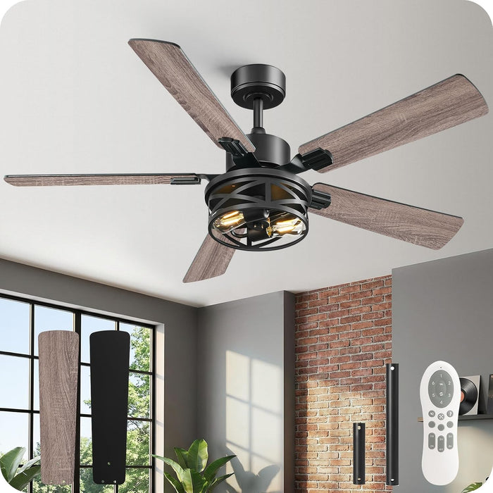 52-Inch Industrial Ceiling Fan With Integrated Remote