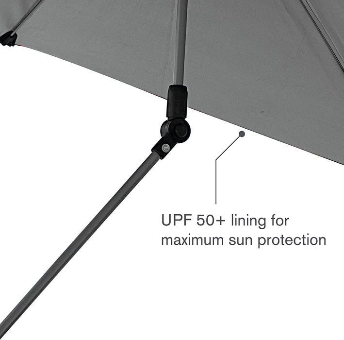 Versa-Brella UPF 50+ Personal Sun Shade - Portable Umbrella for Sports & Outdoors - Secure Clamp, 360-Degree Swivel Adjustable Position for Maximum Sun Protection - Compact with Carry Case