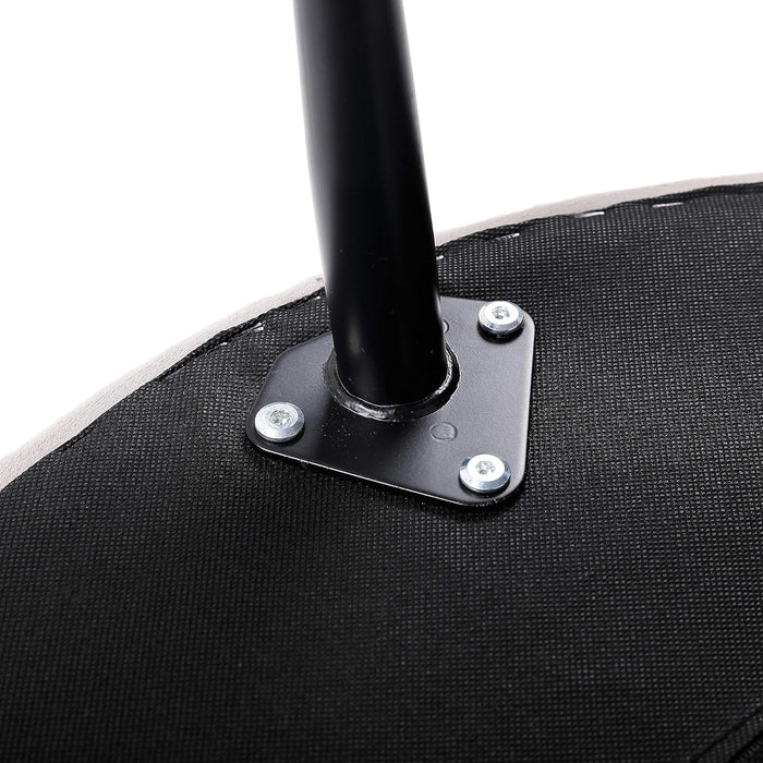 Tufted round Ottoman - Velvet Footrest with Cushion and Mid-Century Modern Steel Legs - Ideal for Living Room, Bedroom, or Office Seating - Soft, Compact Decorative Footstool - Grey