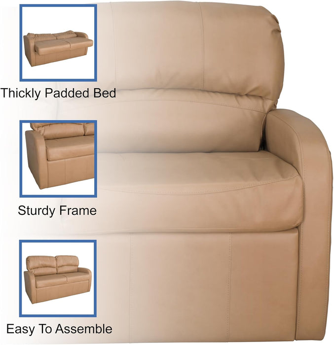 65InchJackKnifeRVSleeperSofaToffeeLeatherPUProPlus