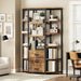 6 Tier Bookshelf, Industrial Large Triple Bookcase