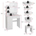 5-Drawers White Makeup Vanity Sets Dressing Table Sets with Stool, Mirror, LED Light and 3-Tier Storage Shelves