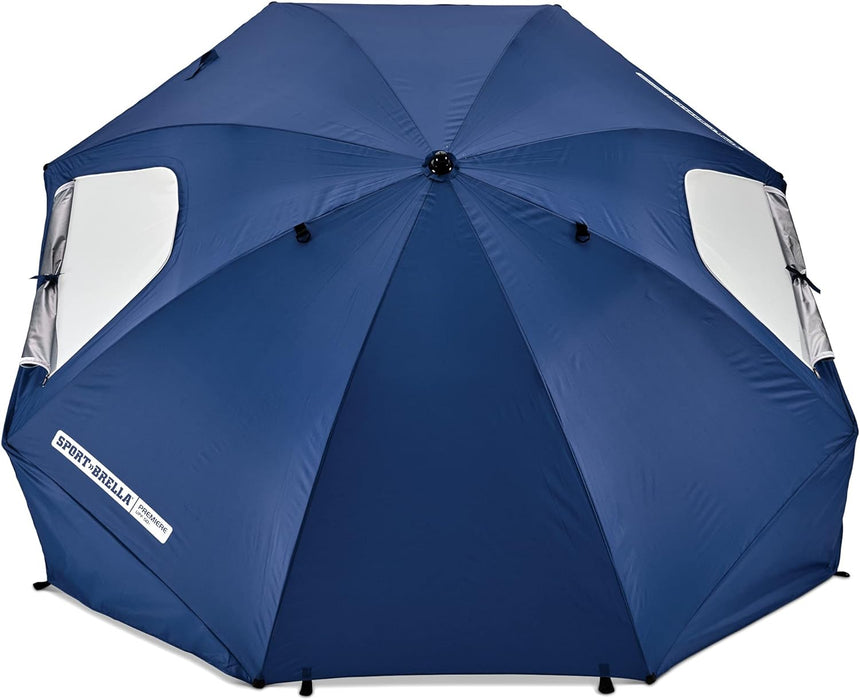 Premiere UPF 50+ Umbrella Shelter for Sun and Rain Protection (8-Foot, Blue)