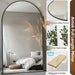Full Length Mirror, 44"X72" Oversized Floor Mirror with Stand for Bedroom, Living Room Cloakroom, Black, Arch Style