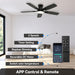 42" Ceiling Fans with Lights and Remote/App Control, Low Profile Ceiling Fan with Light, Reversible, Quiet 6 Speeds, Stepless Dimmable, Flush Mount Ceiling Fan for Bedroom Indoor/Outdoor Use
