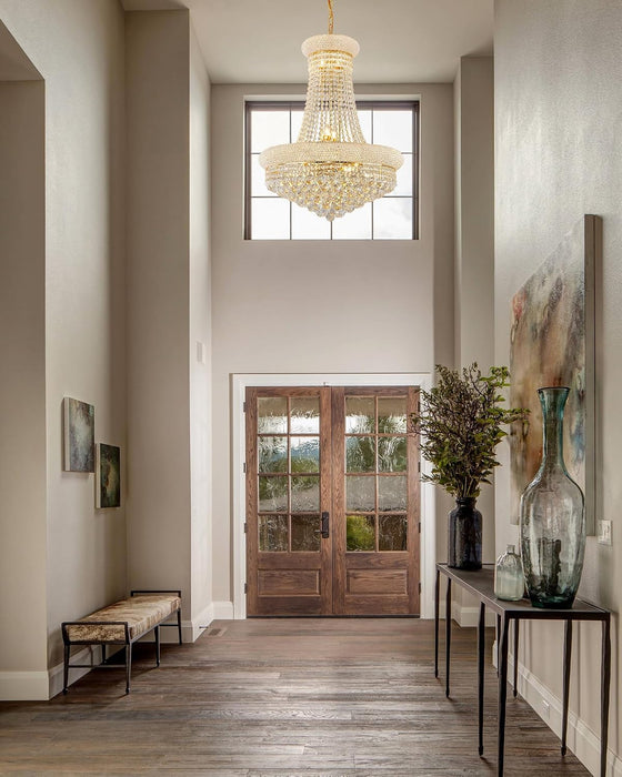 Gold Empire Crystal Chandelier 24Inch Lighting Fixture