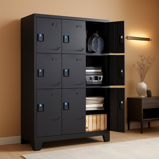 12 Doors Metal Storage Lockers Cabinet for Employees,71" Employees File Storage Locker Cabinets with 12 Lockable Doors and Lock,Tall Steel Looker Cabinet for Gym, School,Office,Stuff,Black