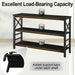 Sofa Table,Industrial Console Table with Storage,Entryway Table with Engineered Wood and Metal,3 Tier Shelf for Living Room,Hallway,Black,47 Inch