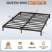 6 Inch Bed Frame Queen Size Low Profile, Metal Platform Low Bed Frame, Heavy Duty Support Low Profile Bed Frame, No Box Spring Needed, Noise Free, Easy Assembly, Prevent Mattress from Sliding