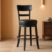 Valebeck 30.38" Casual Pub Height Upholstered Swivel Barstool, Black