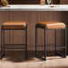 VASAGLE EKHO Collection - Bar Stools Set of 2, Counter Height Bar Stools, Synthetic Leather with Stitching, Mid-Century Modern, 26-Inch Tall, Kichen Home Bar Dining Room, Caramel Brown ULBC086K01V1