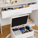 Vanity Desk with Mirror and LED Lights,Vanity Desk with 3 Drawers & 3 Storage Shelves,Vanity Table with Chair,Three Adjustable Lighting Modes,Bedroom Vanity,White