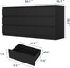 Black 9 Drawer Dresser for Bedroom, Long Dresser with Deep Drawer,Modern Wide Wood Storage Chest of Drawer, Bedroom Storage Furniture,Tv Stand for Living Room