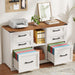 Farmhouse Lateral File Cabinet with 6 Drawers, Rustic White