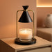 Glass Candle Warmer Lamp – Elegant Candle Warmer for Long-Lasting Fragrance, Sleek Design, 12X7, Black Iron Candle
