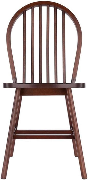 Windsor 2-Piece Chair Set, Solid Wood, Walnut Finish