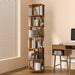 Walnut ThreeSixty Degree Rotating Bookcase On Wheels