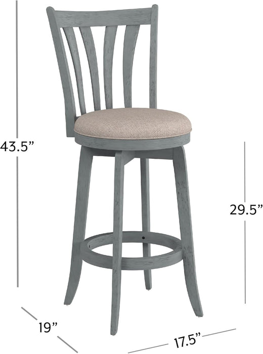 Furniture Savana Wood Bar Height Stool, 30" High, Blue Wire Brush