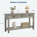 Grey Console Table with 3 Drawers & Open Storage Shelf – 2-Tier Entryway Sofa Table – Suits Living Room, Hallway, Foyer, or behind Couch – Color: Grey