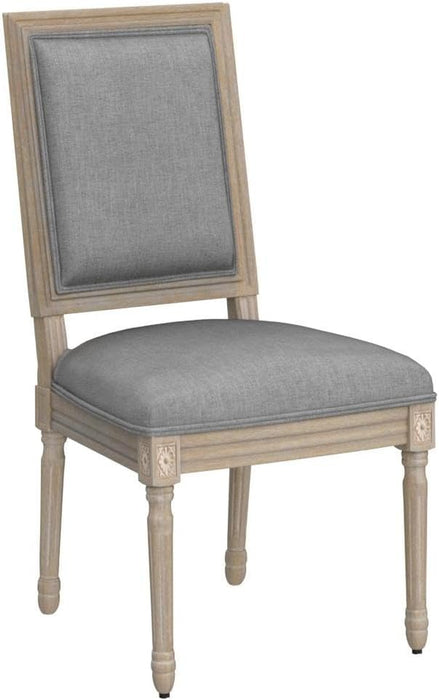 French Country Dining Chairs Set of 2, Upholstered Dining Room Chairs with Back Farmhouse Kitchen Chairs for Living Room, Kitchen, Restaurant (Lightgrey-Square)