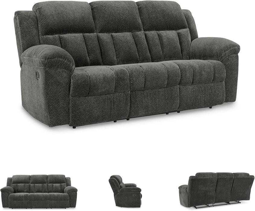 Frohn Contemporary Manual Reclining Sofa, Gray